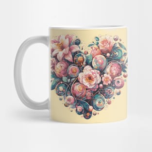 Flowers in a Heart for Mom Mug